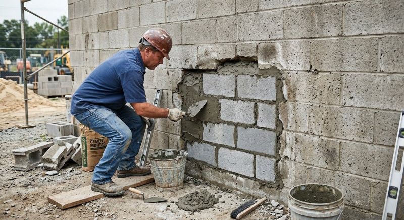 Cinder Block Wall Repair