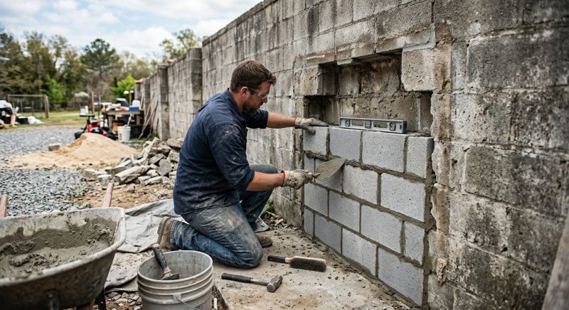 Cinder Block Wall Repair in Midvale, UT