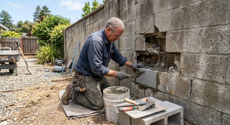 Cinder Block Wall Repair in Woods Cross, UT